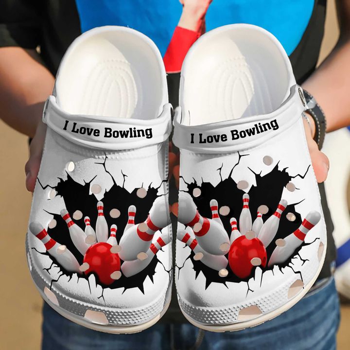 Bowling I Love Crocs Clog Shoes 6 Bowling I Love Crocs Clog Shoes
