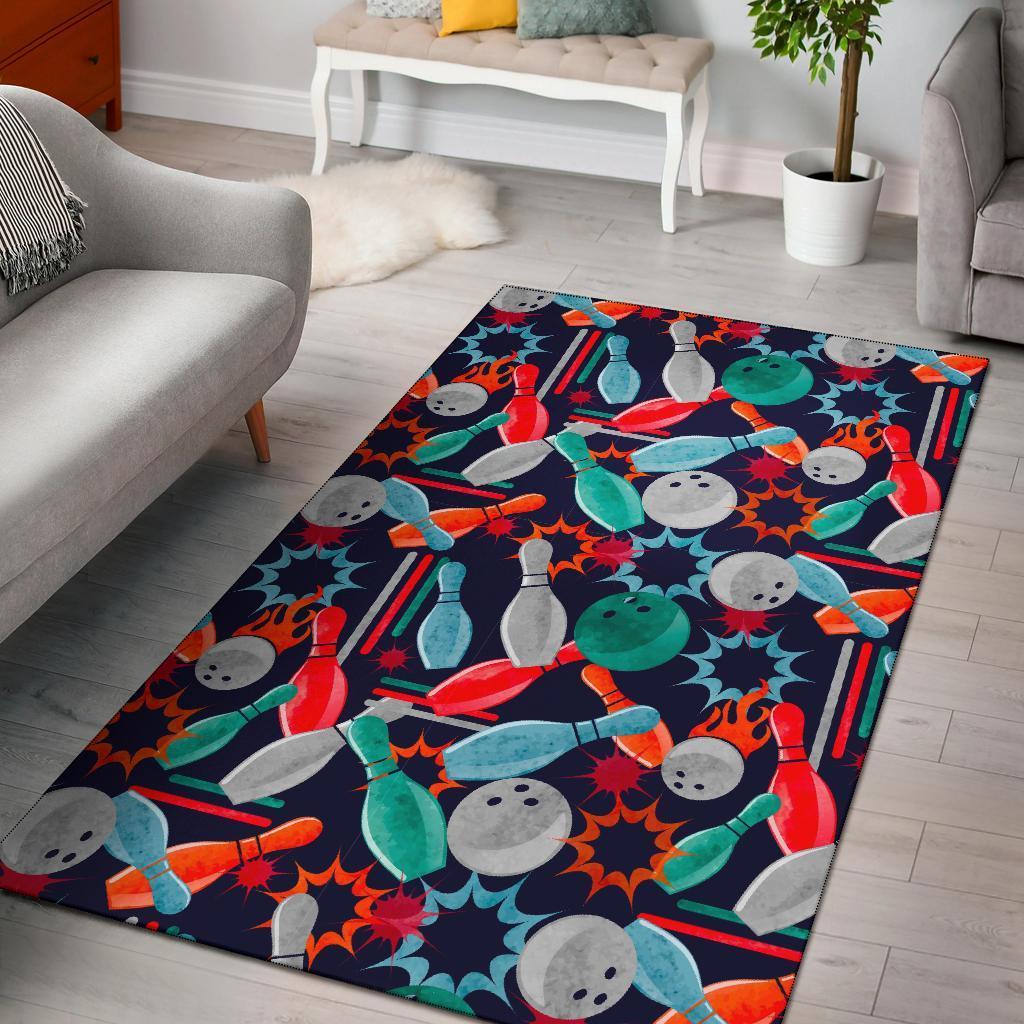 Bowling Stike Pattern Print Area Limited Edition Rug 2 Bowling Stike Pattern Print Area Limited Edition Rug