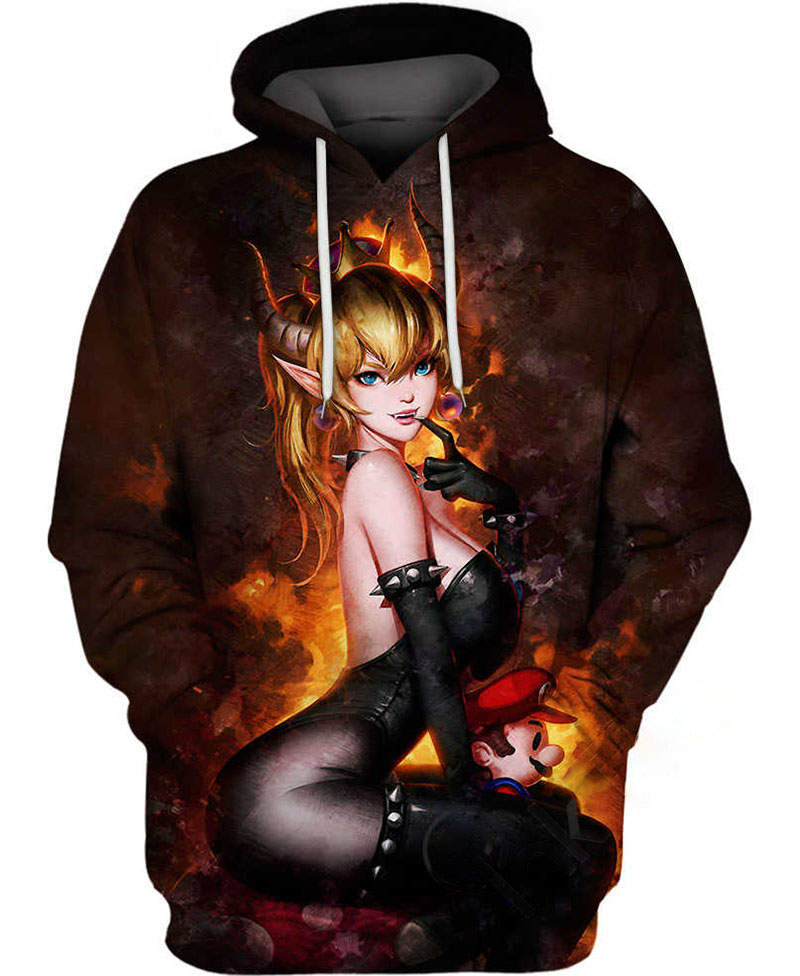 Bowsette Anime Girl Hoodie 3D