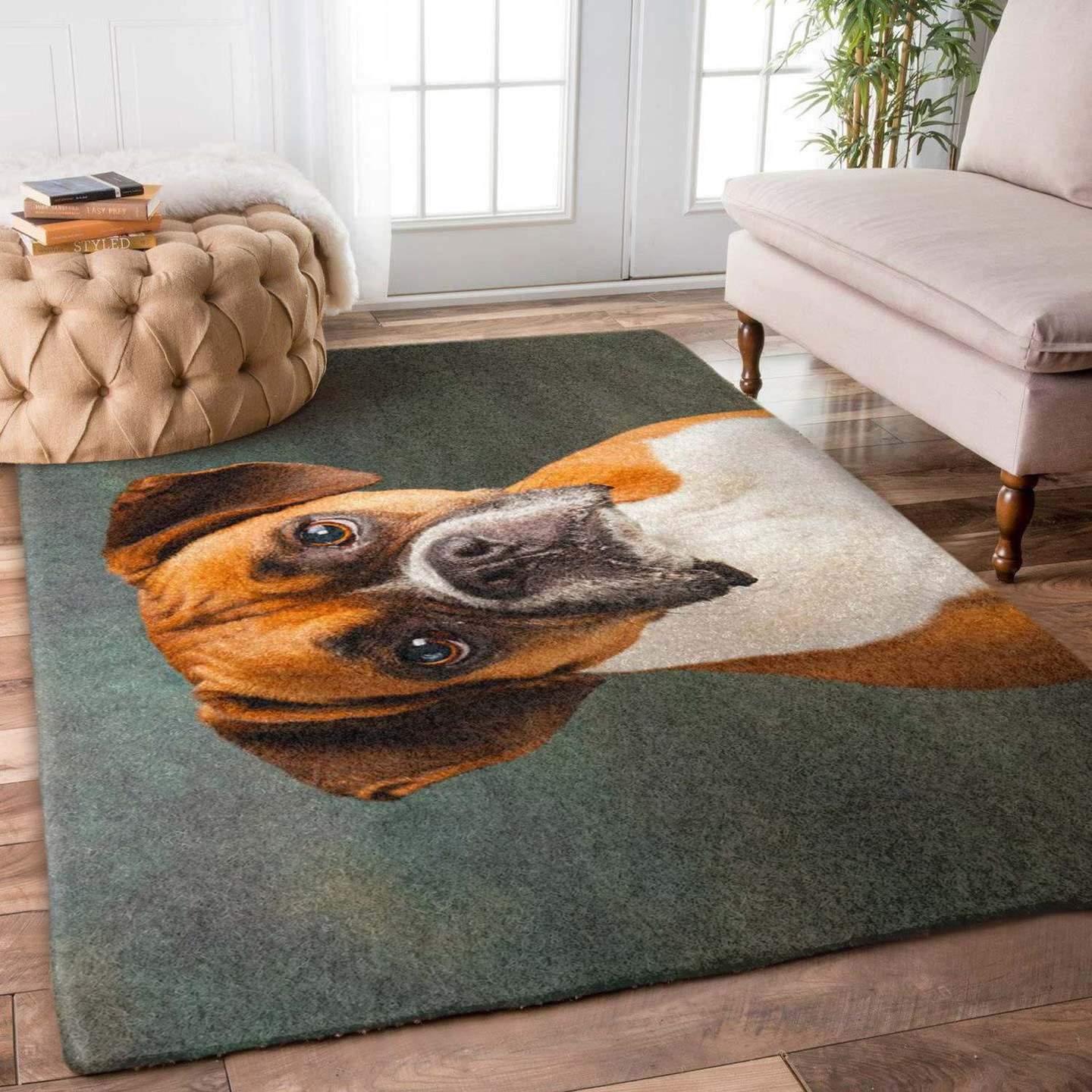 Brown Boxer Dog Portrait Limited Edition Rug