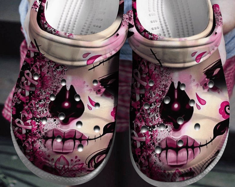 Breast Cancer Crocs Clog Shoes
