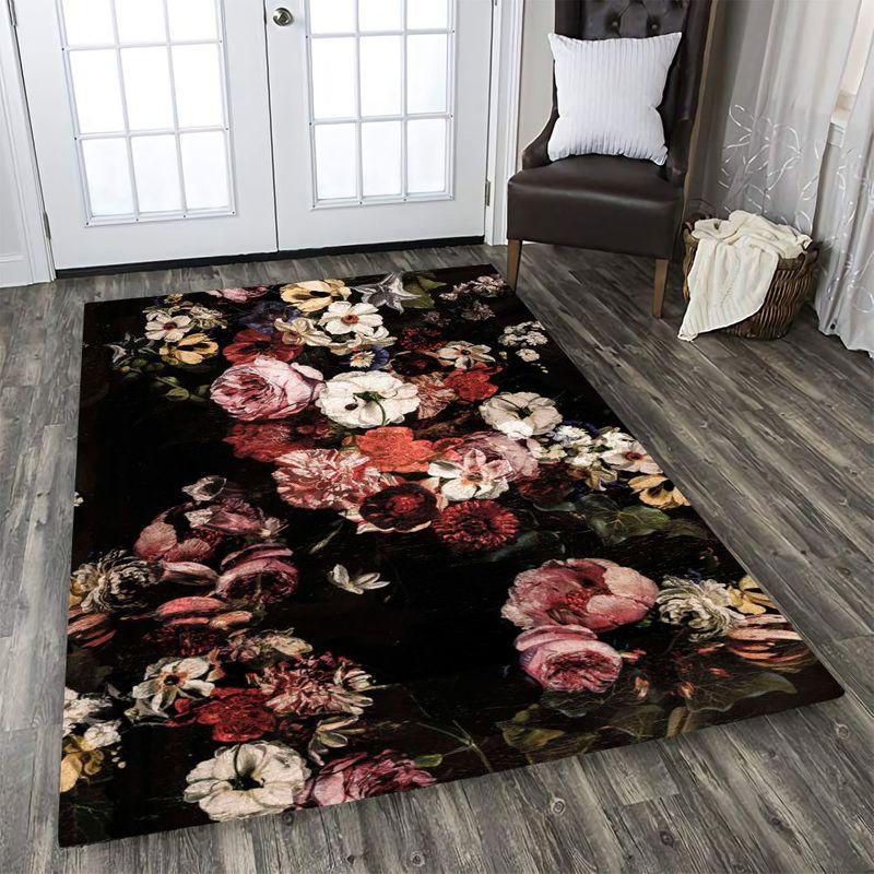 Vintage Roses Dark Background Limited Edition Rug