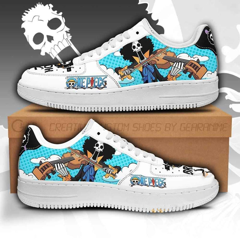 Brook Custom One Piece Anime Nike Air Force Shoes