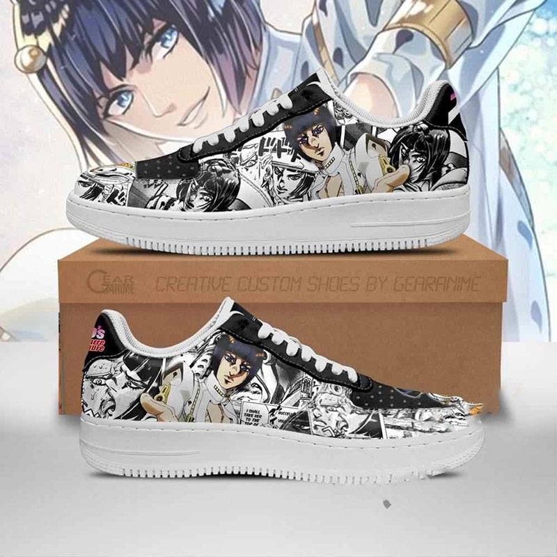 Bruno Bucciarati Manga Style Jojo's Anime Nike Air Force Shoes 2 Bruno Bucciarati Manga Style Jojo’s Anime Nike Air Force Shoes