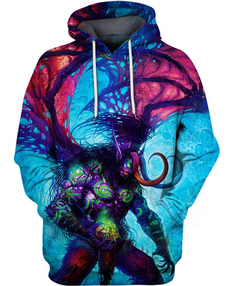 Brutal Version Of Illidan Stormrage Hoodie 3D