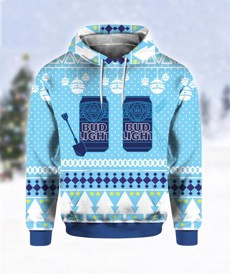 Bud Light Can Beer Print Ugly Christmas Hoodie 3D 11 Bud Light Can Beer Print Ugly Christmas Hoodie 3D