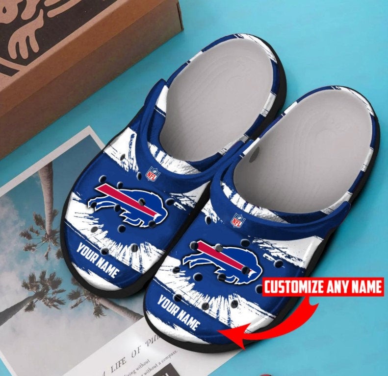 Buffalo Bills Personalized Crocband Nfl Custom Name Crocs Clog Shoes