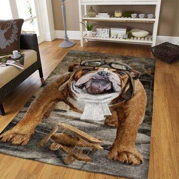 Bull Dog Wearing Glassses Area Limited Edition Rug 6 Bull Dog Wearing Glassses Area Limited Edition Rug