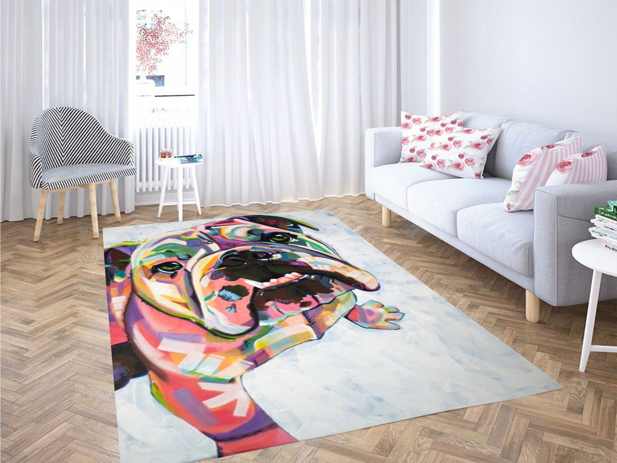 Bulldog Clor Art Carpet Rug 1 Bulldog Clor Art Carpet Rug