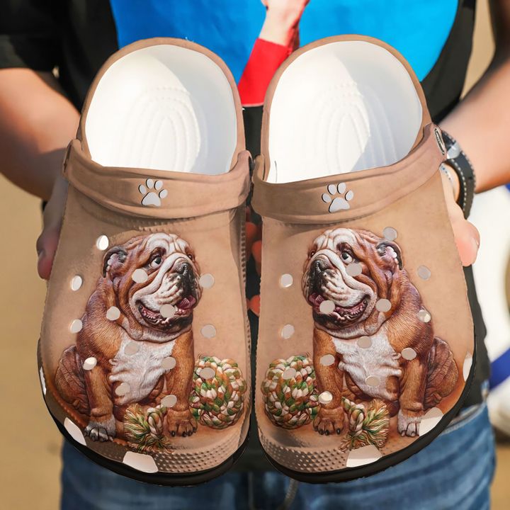 Bulldog Love My Crocs Clog Shoes