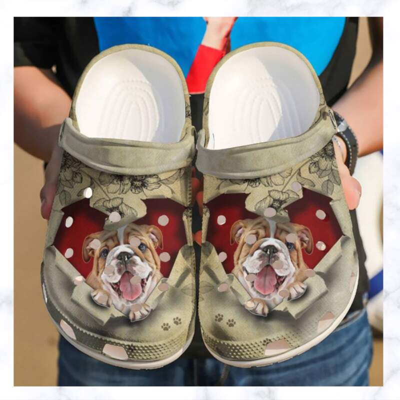 Bulldog They Steal My Heart Crocs Clog Shoes