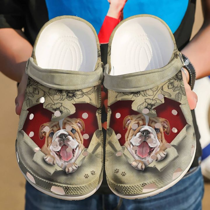 Bulldog They Steal My Heart Crocs Clog Shoes