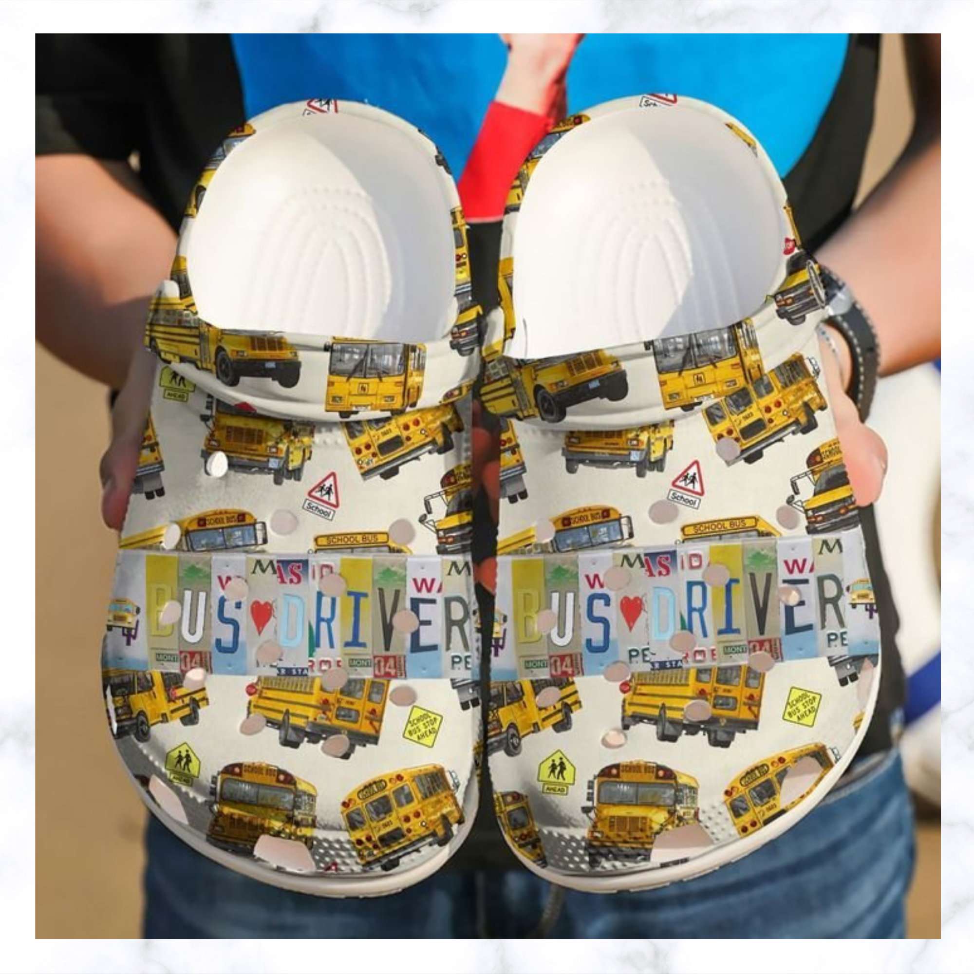 Bus Driver License Plate Crocs Clog Shoes