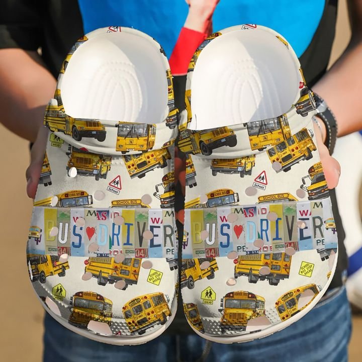 Bus Driver License Plate Crocs Clog Shoes