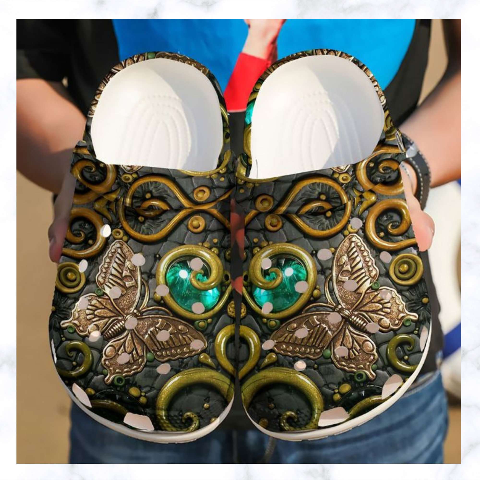 Butterfly Ancient Crocs Clog Shoes