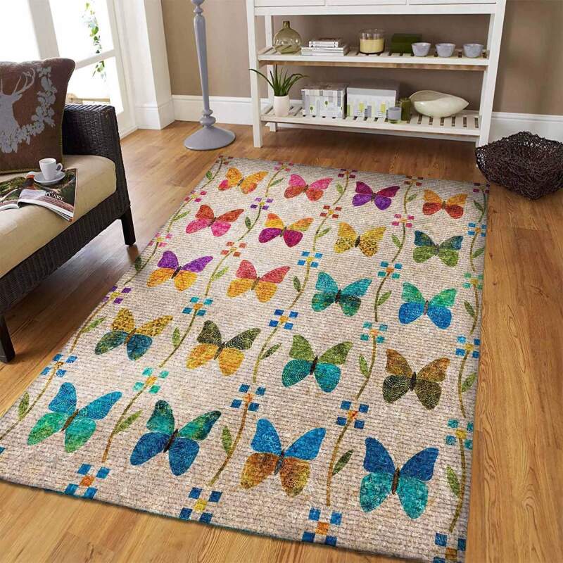 Vibrant Butterfly Seamless Pattern Limited Edition Rug