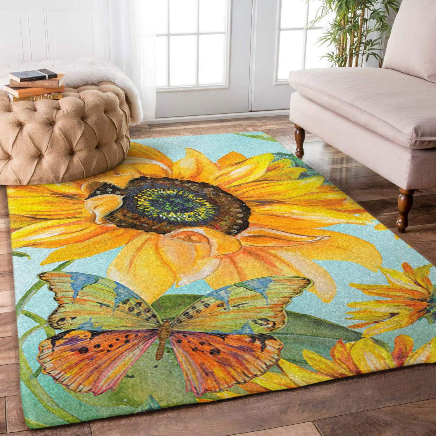 Butterfly Sunflower Limited Edition Rug 2 Butterfly Sunflower Limited Edition Rug