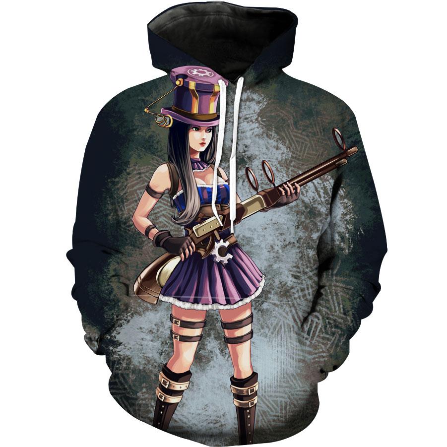 Caitlyn League Of Legends Lol Caitlyn Hoodie 3D 1 Caitlyn League Of Legends Lol Caitlyn Hoodie 3D
