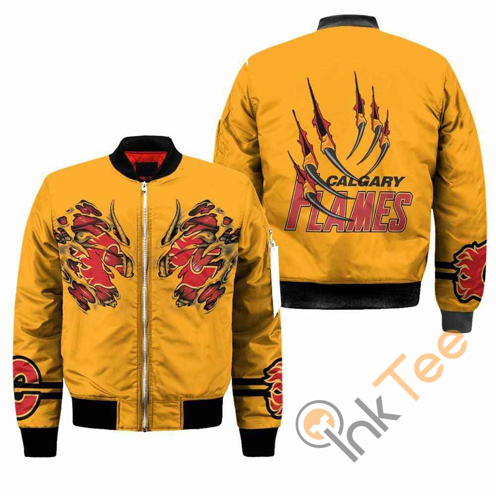 Calgary Flames NHL Claws Apparel Best Christmas Gift For Fans Bomber Jacket 10 Calgary Flames NHL Claws Apparel Best Christmas Gift For Fans Bomber Jacket