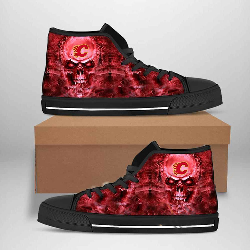 Calgary Flames Nhl Hockey High Top Shoes