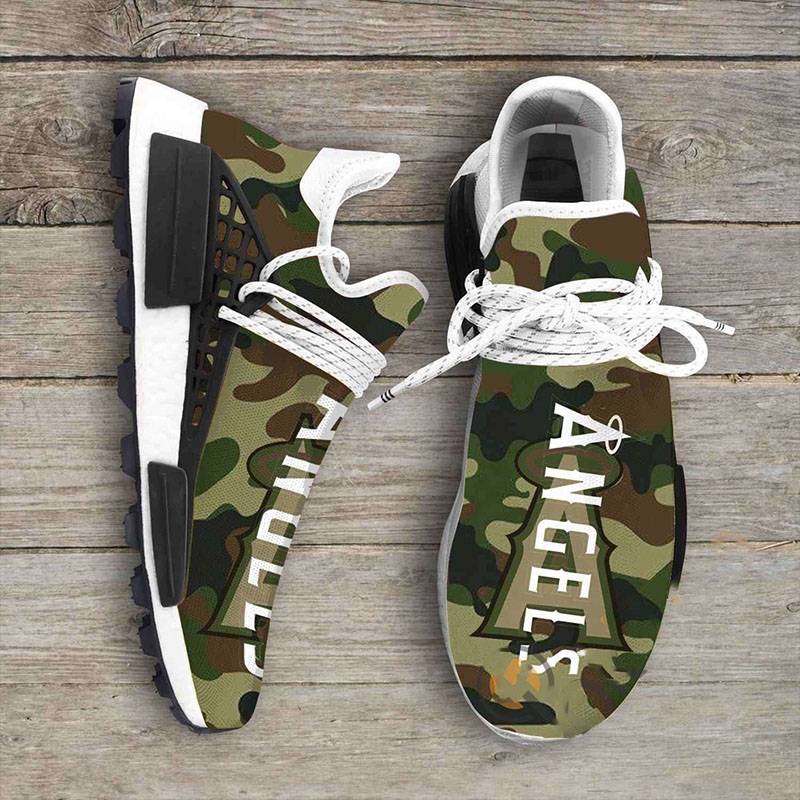 Camo Camouflage Los Angeles Angels MLB Sports Teams NMD Human Shoes