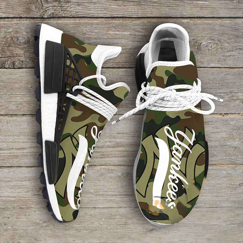 Camo Camouflage New York Yankees Mlb Sport Teams NMD Human Shoes