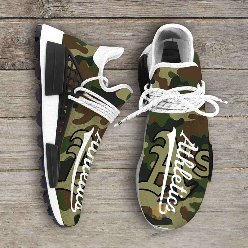 Camo Camouflage Oakland Athletics MLB Sports Teams NMD Human Shoes