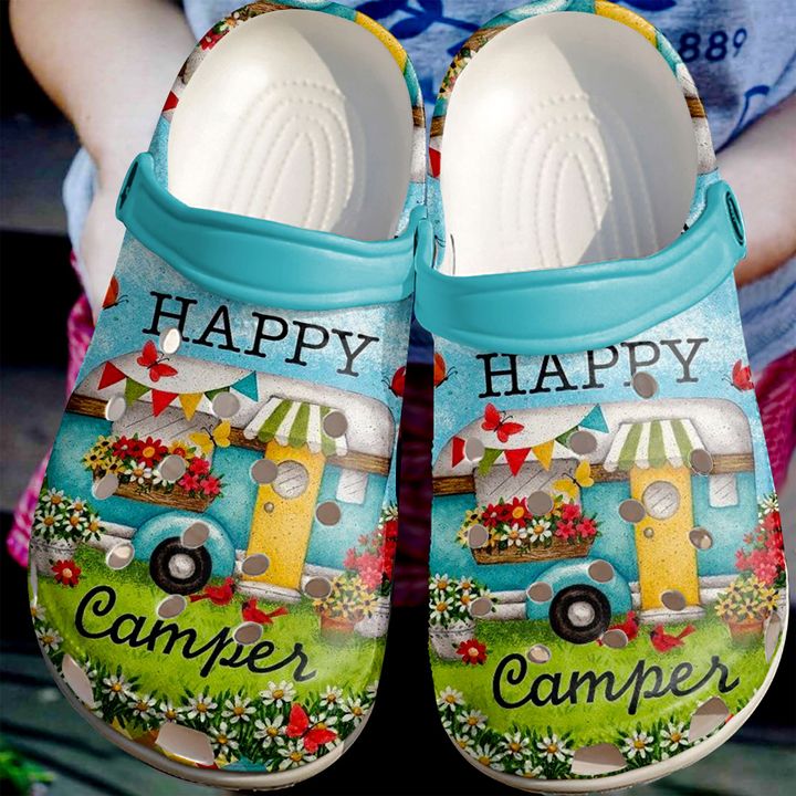 Camping Happy Camper Crocs Clog Shoes 1 Camping Happy Camper Crocs Clog Shoes