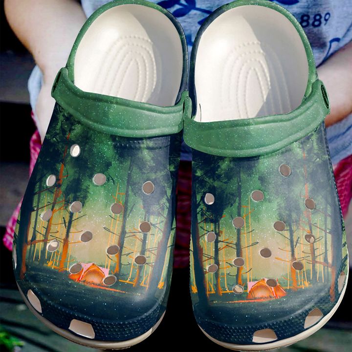 Camping In The Woods Crocs Clog Shoes 1 Camping In The Woods Crocs Clog Shoes