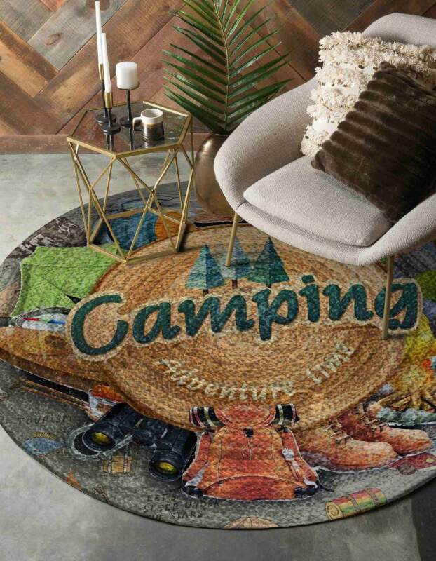 Camping Limited Edition Round Rug