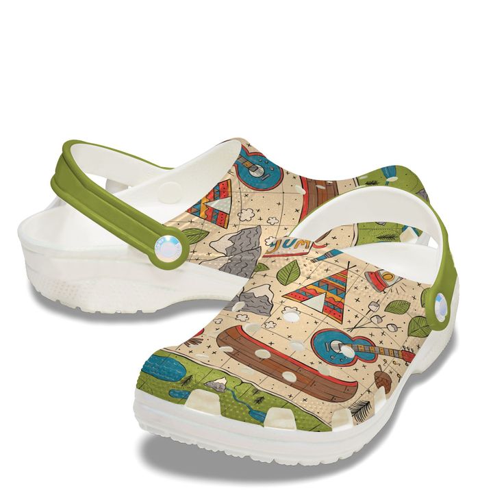 Camping Map Crocs Clog Shoes 2 Camping Map Crocs Clog Shoes