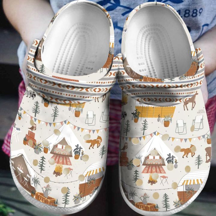 Camping Pattern Crocs Clog Shoes 7 Camping Pattern Crocs Clog Shoes
