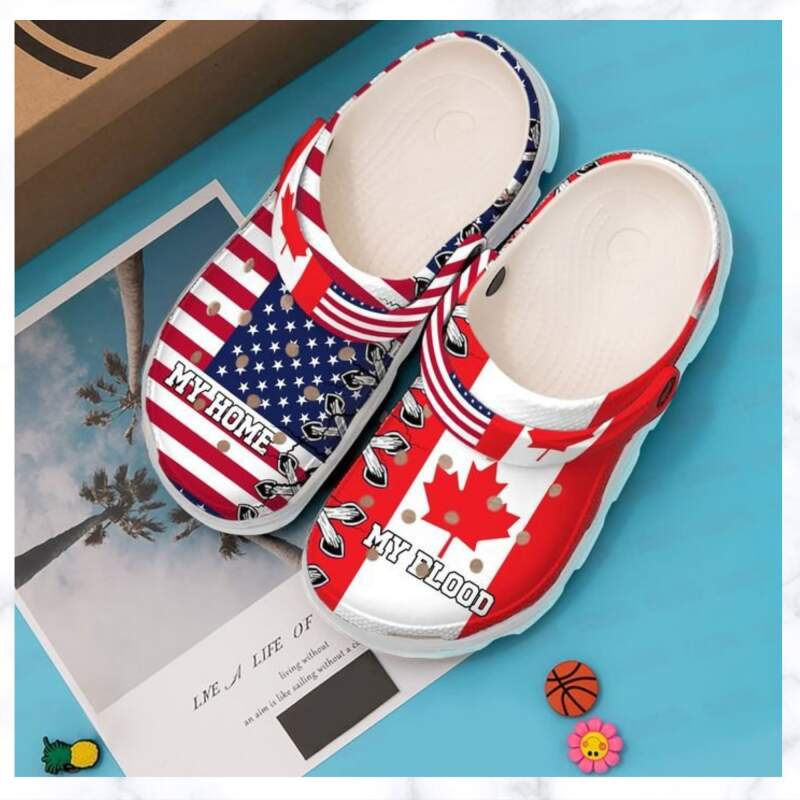 Canada My Home Blood Crocs Clog Shoes