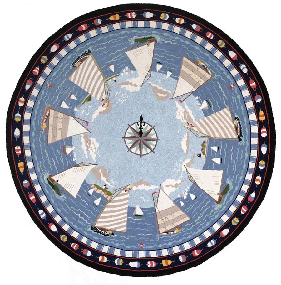 Cape Cod Cat Boat Limited Edition Round Rug 2 Cape Cod Cat Boat Limited Edition Round Rug