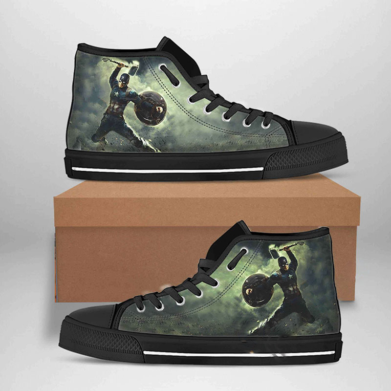 Captain America Best Movie Character High Top Shoes 1 Captain America Best Movie Character High Top Shoes