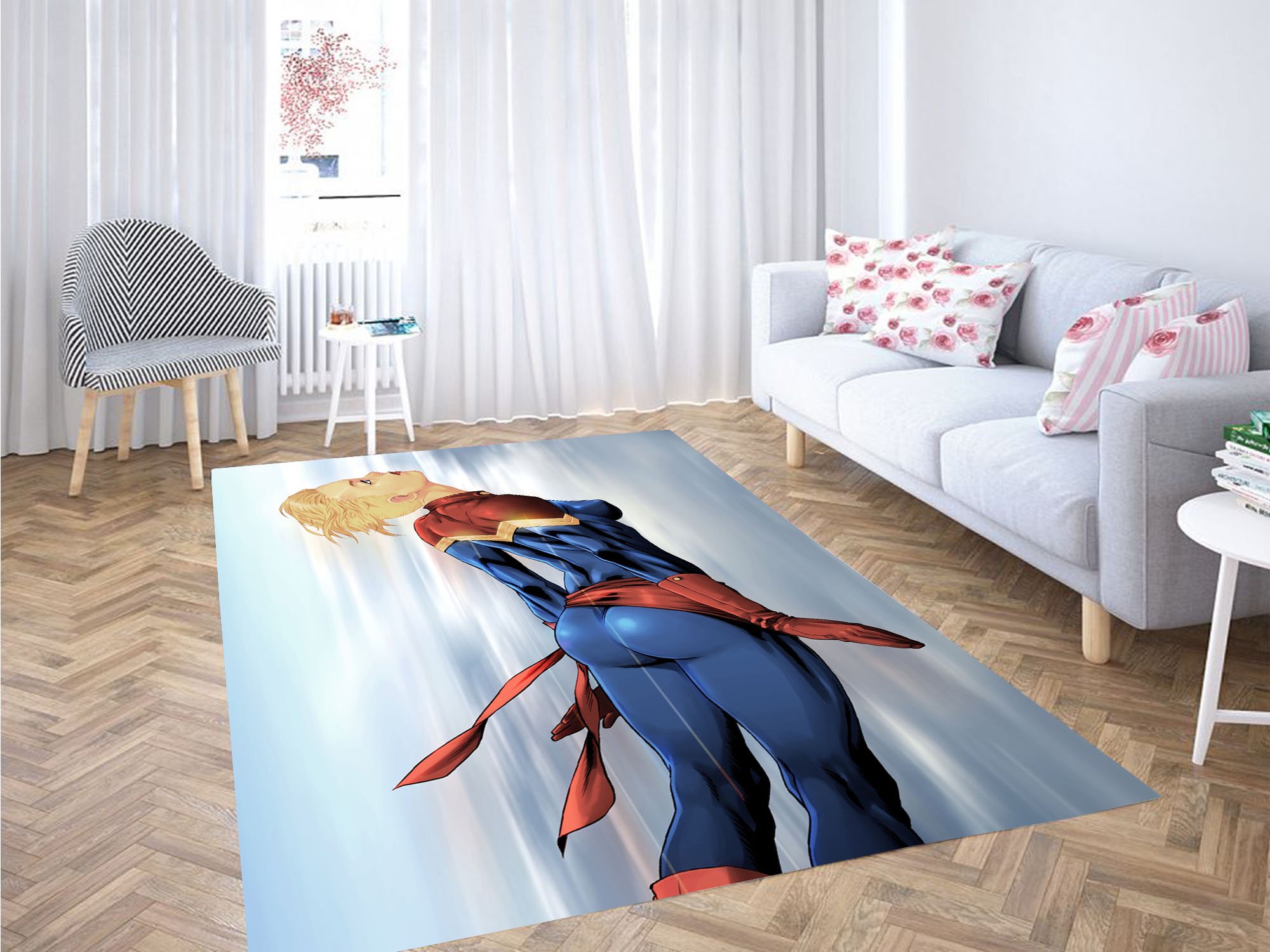 Captain Marvel Art Carpet Rug 1 Captain Marvel Art Carpet Rug