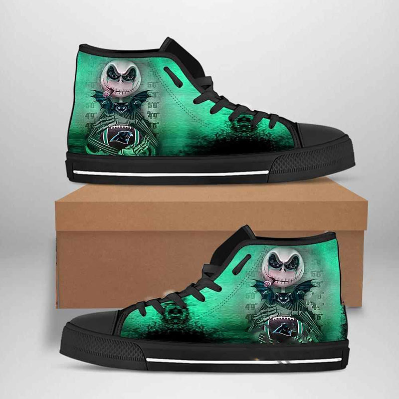 Carolina Panthers NFL Football Jack Skellington High Top Shoes