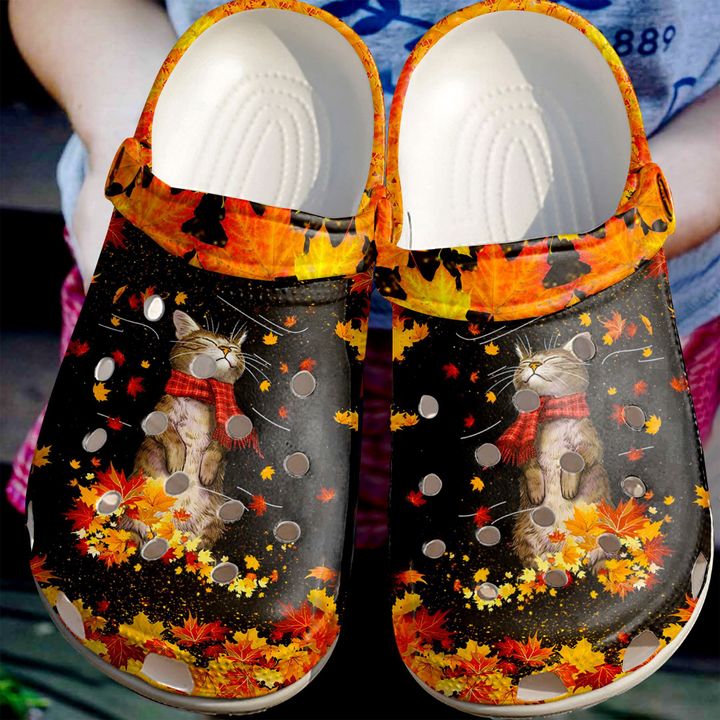 Cat And Autumn Vibe Crocs Clog Shoes