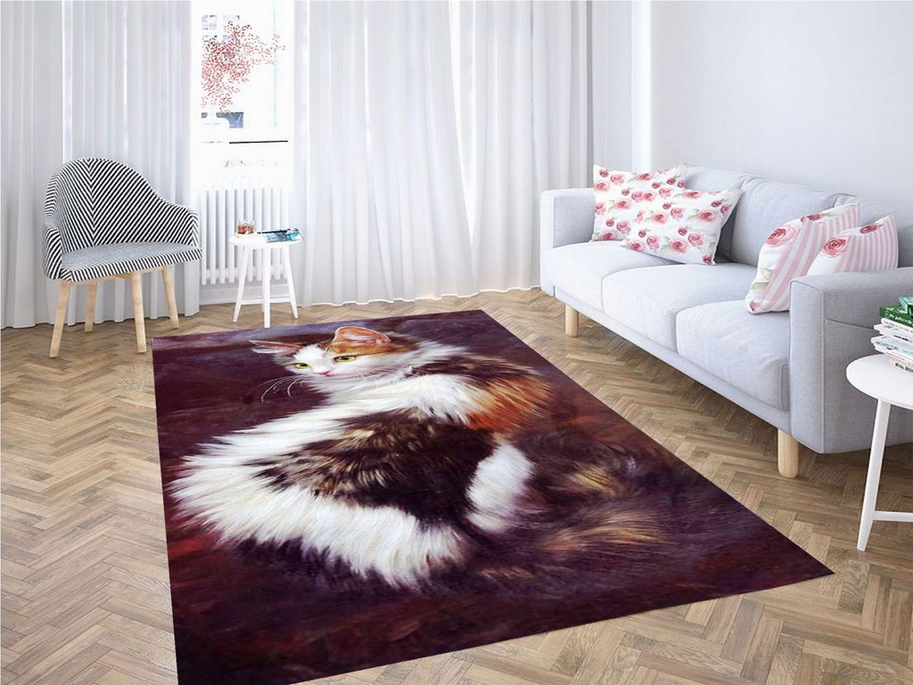 Cat Art Living Room Modern Carpet Rug 2 Cat Art Living Room Modern Carpet Rug