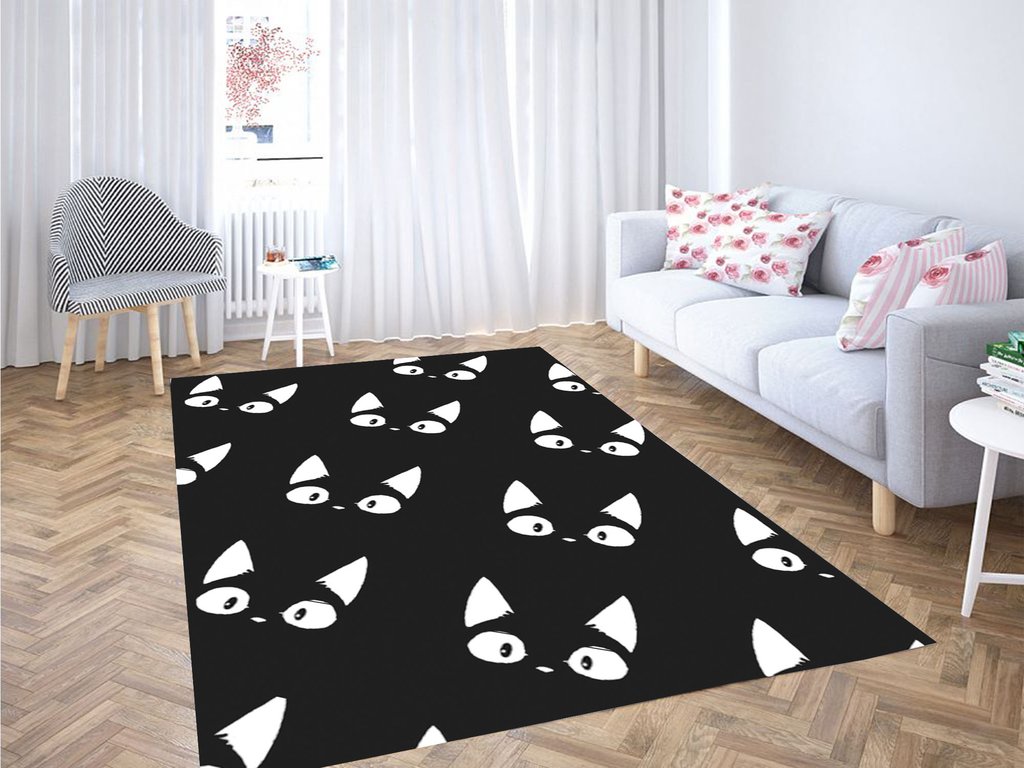 Cat Black And White Living Room Modern Carpet Rug 2 Cat Black And White Living Room Modern Carpet Rug