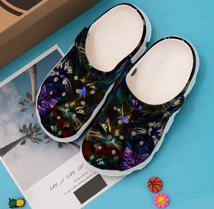 Cat Black Crocs Clog Shoes