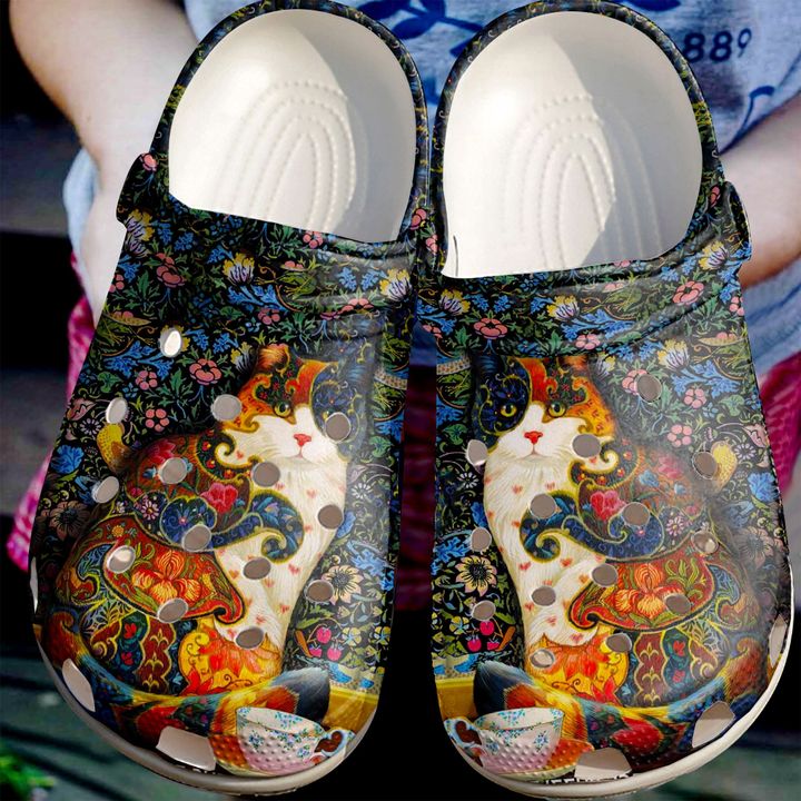Cat Colorful Crocs Clog Shoes