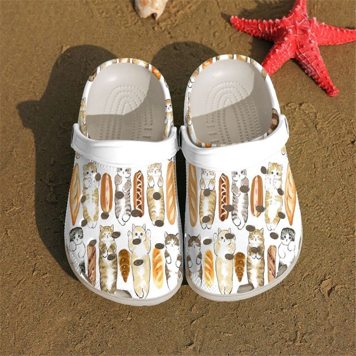 Cat Cute Bread Crocs Clog Shoes