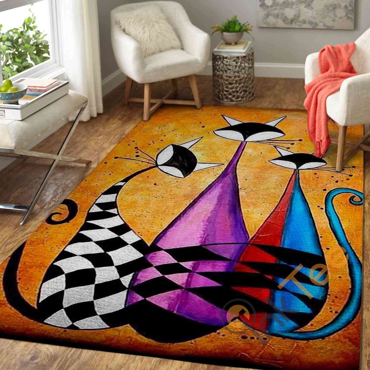 Cat Family Cat Lover Area Rug 1 Cat Family Cat Lover Area Rug