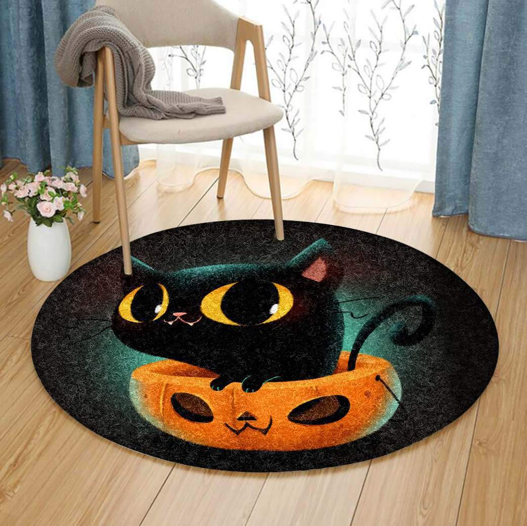 Cat Halloween Limited Edition Round Rug 3 Cat Halloween Limited Edition Round Rug