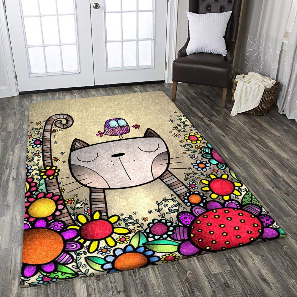 Whimsical Cat & Bird Limited Edition Rug