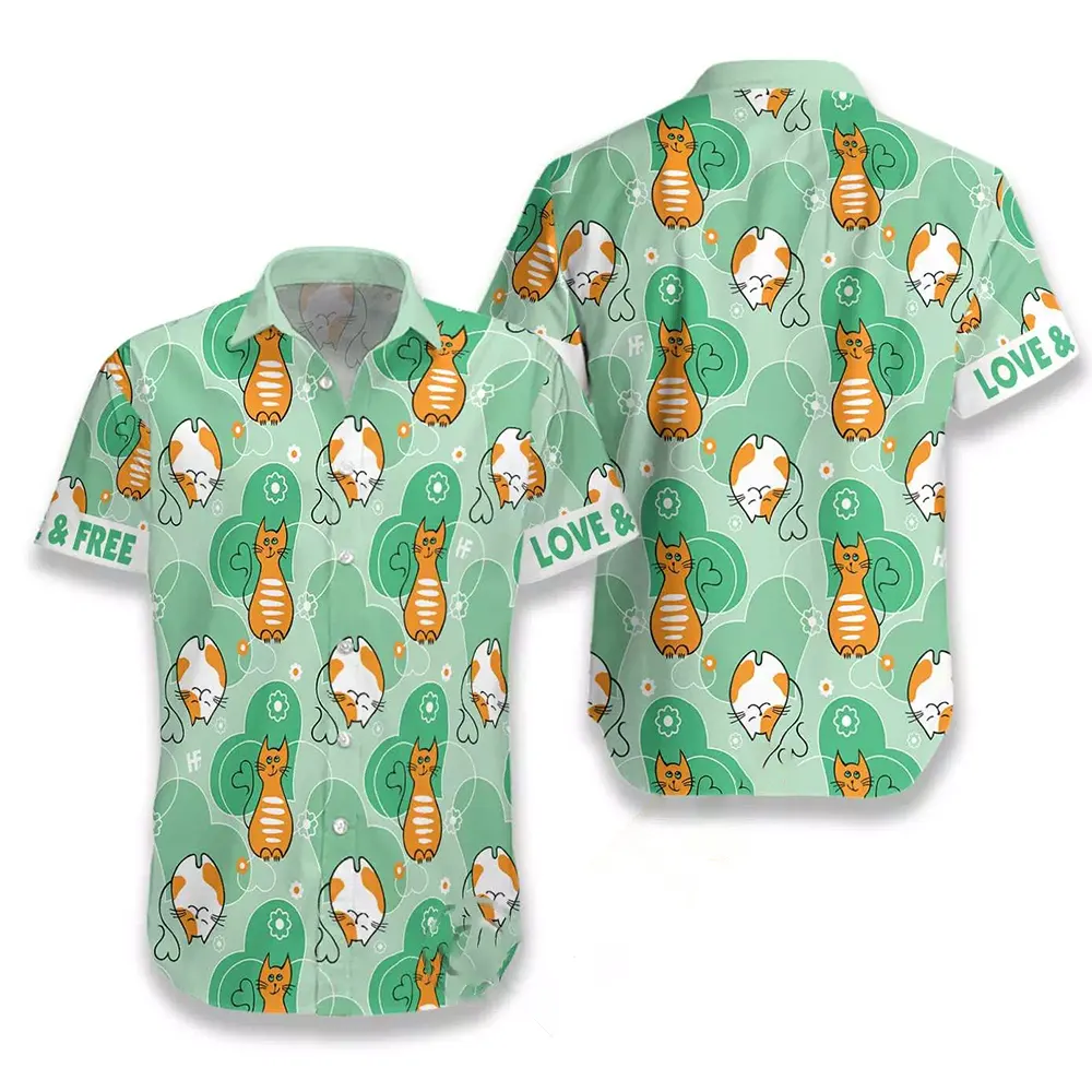 Cat Love And Free Hawaiian shirts