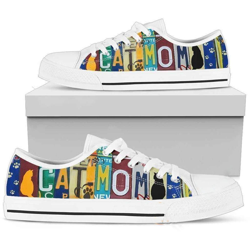 Cat Mom Low Top Shoes