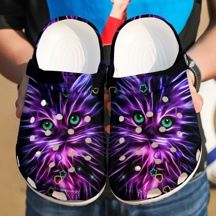 Cat Pretty Neon Crocs Clog Shoes