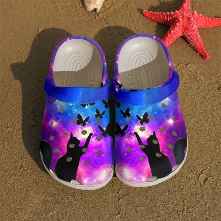 Cat Purple Butterfly Crocs Clog Shoes 7 Cat Purple Butterfly Crocs Clog Shoes